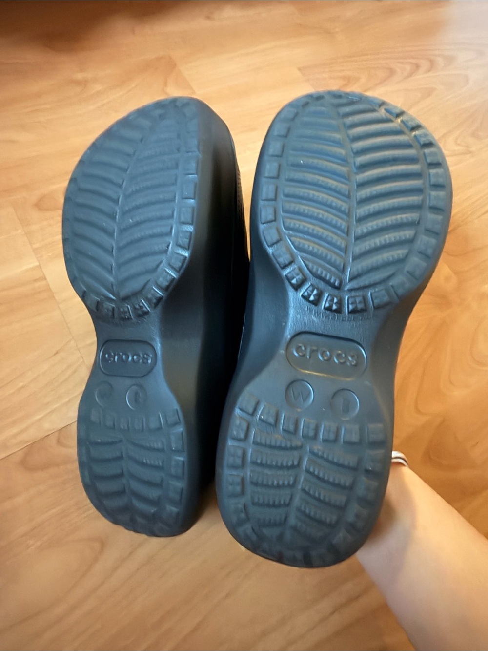 CROCS Black Double Buckle Platform Slide Sandals - Picture 7 of 8